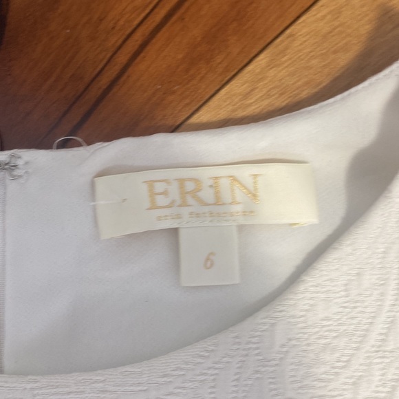 White Brocade A-Line Dress - Picture 4 of 5